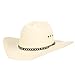Western Style Pinch Front Straw Canvas Cowboy Cowgirl Straw Hat (Natural)