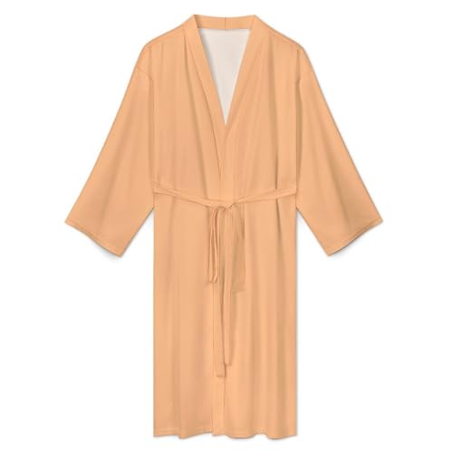 Peignoir de bain homme imprimé orange clair chic et fluide