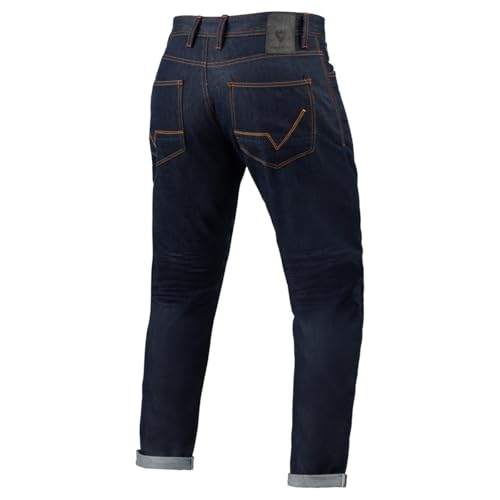 REV'IT! Men's Lewis Selvedge Heritage Tapered-Fit Motorcycle Jeans (Dark Blue - 36Wx34L)2