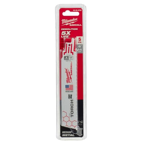 Milwaukee Tool 6" 14 TPI The Torch Sawzall Blade (5 Pk) 48-00-5782 - image 2