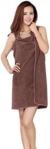 HomeTowel Women Wrap Bathrobe Bath Towel Brown