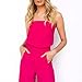 Summer casual fashion pure color one-shoulder wrapped chest shoulder-revealing long pants set (Rose red,M)