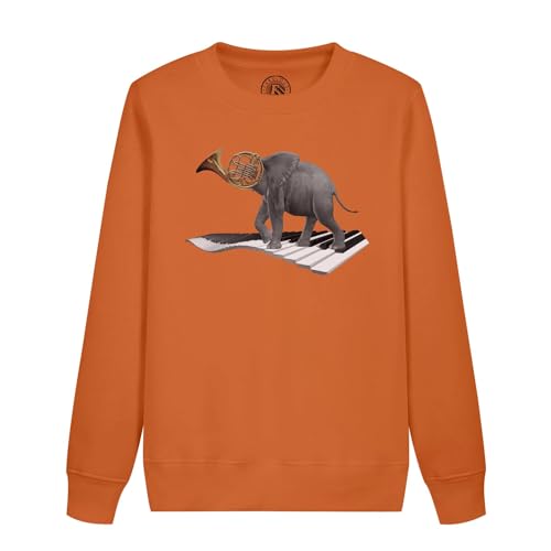 Sweatshirt enfant éléphant pianiste anti-grattage coton doux
