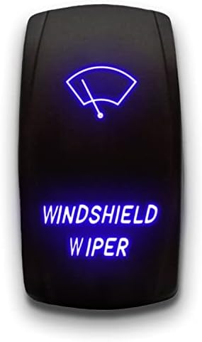 Windshield Wiper - Blue - Laser Etched 5-Pin Double Pole Single Throw Windshield Wiper Maintained ON-Off DPST Toggle Switch 20A 12V