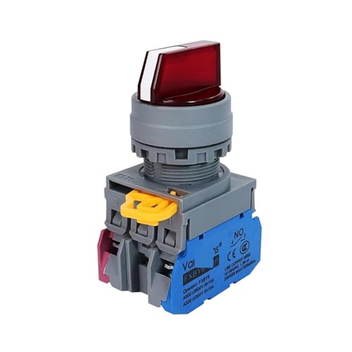 Interrupteur avec bouton lumineux rouge 1NO1NC pour un contrôle visuel direct