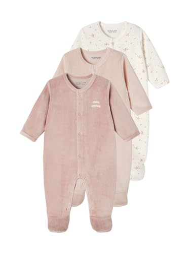 Photo de VERTBAUDETLot de 3 Dors-Bien en Velours Ouverture Naissance bébélot Bois de rose18M(81CM)