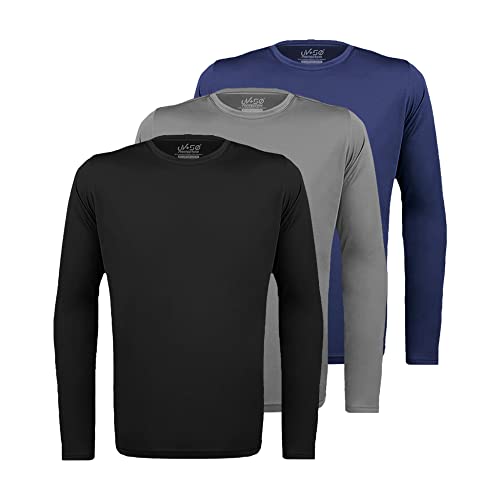 Novastreet – Kit com 3 Camisetas Básicas Térmicas – Masculinas – Manga Longa – Tecido Sun Protective Poliéster - Proteção Solar UV com proteção 50+ - Alta durabilidade