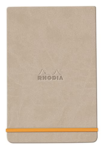 RHODIA 194348C, Rigid Notebook Webnotepad Beige, A6, Lined, 192 Detachable Pages, Ivory Clairefontaine Paper 90 g/m, Bookmark