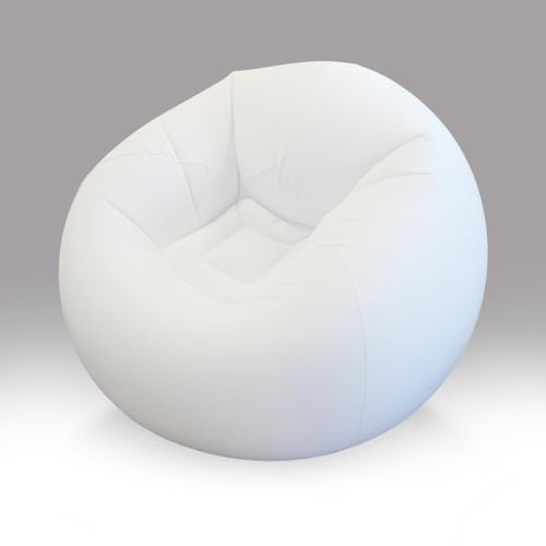 Wellcomer 45x45x28 Inflatable Beanless Bean Bag Chair Lounge Sofa - White