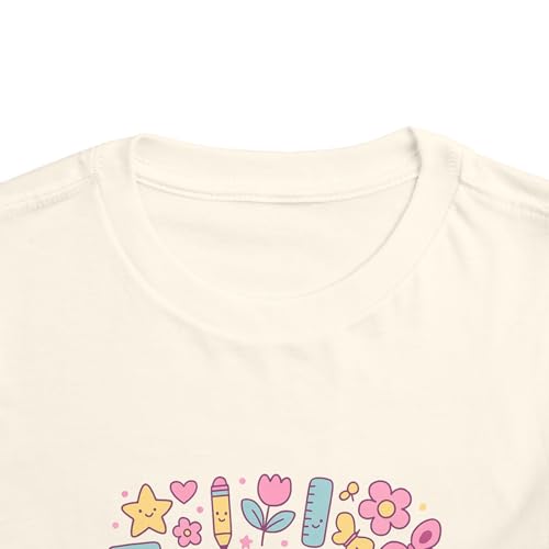 Image of 100 Days Smarter Toddler Tee | School Milestone Shirt, Cute Pastel Icons