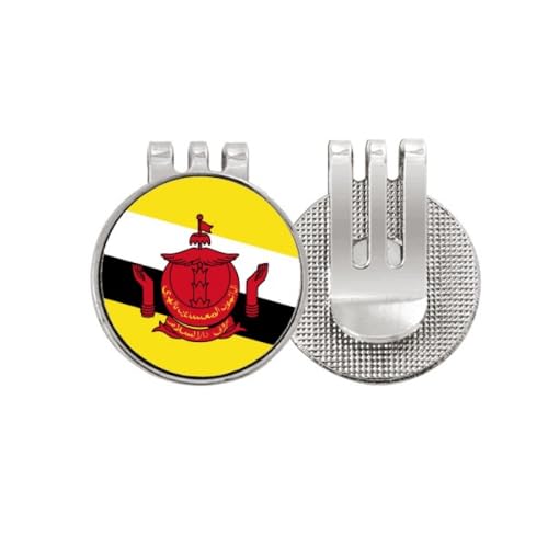 Marqueur de balle de golf Brunei en émail idée cadeau pour passionné