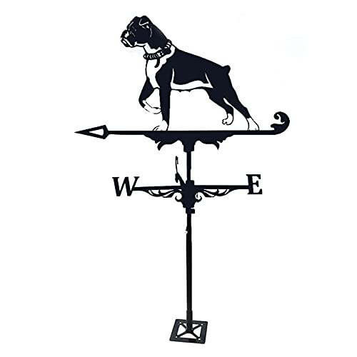 Wetterfahne Boxer Windgeblasen Garten Metall Wetterfahne mit Windrichtungsanzeige, Outdoor Metallhalterung Wetterfahne Windfahne für Innenhofdekoration