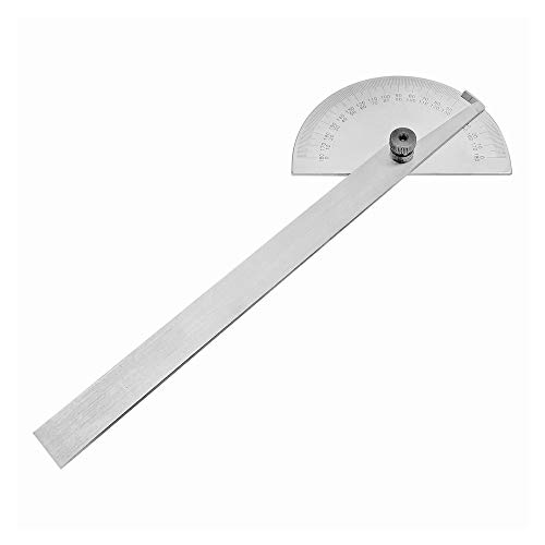 DBM IMPORTS 180 Degree Round Head Depth Gage Protractor Gauge Ruler Stainless Steel Precision Measuring Tool