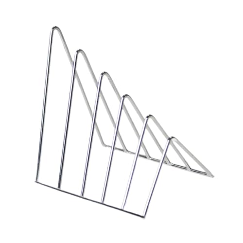 Perfk デスク用三角形本棚ブックエンドオーガナイザーファイルフォルダーソーター重い本用ブックホルダー, 銀