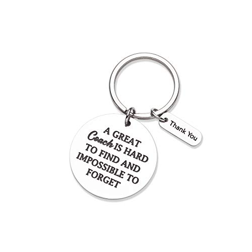 Eunigem Personalized Coach Keychain for Coach A Great Coach is Hard to Find Thank You Appreciation Key Ring Charm Tag Pendant