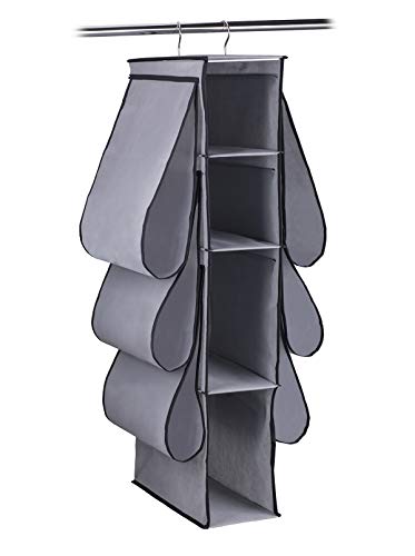 LONGTEAM Homewares Organiseur à suspendre pour sac à main, 10 poches, gris Cover