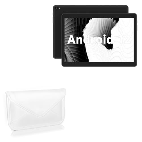 BoxWave Case Compatible with Coopers CP10 (10 in) - Elite Leather Messenger Pouch, Synthetic Leather Cover Case Envelope Design - Ivory White