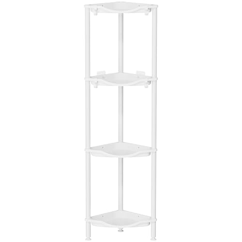 Estanteria Lifewit Ducha sin Taladro de 4 Niveles, Organizador Esquinero de Plástico para el Baño, Jabonera, Armario de Baño para Champú, Ducha, Productos