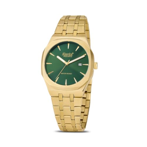 Image of Ajanta Quartz Vertex Dial Stainless Steel Date Display Watch for Men