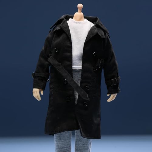 Gabardina de soldado 1/12 cortavientos elegante para figuras de coleccionista 7