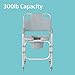 Medline Aluminum Padded Shower Chair Commode with 4 Locking Casters, 300 lbs. Capacity — For Restroom, Bathroom & Wheelchair Transfer to Toilet, 1 Ct.