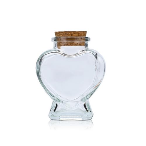 VANTOBEST Mini bouteille en verre cœur bouchon liège messages lune de miel sable souvenir fiole mariage loisirs créatifs cadeau couples