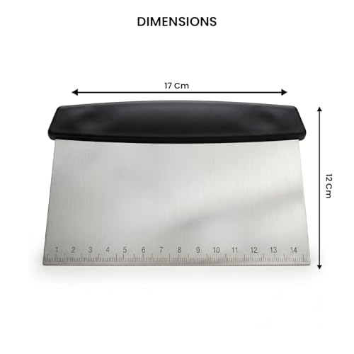 Image of Oblivion Dough Cutter 1 Pc - Stainless Steel Dough Scraper & Cutter with Non-Slip Handle & Measuring Scale, Pastry Bench Scraper for Baking, Dough Divide, Cake Decorating & Prep Tool for Bakers & Chef