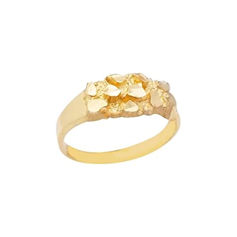 10k Yellow Gold Nugget Ring For Women Cover