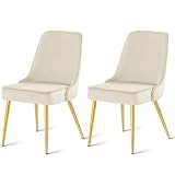 KithKasa Velvet Dining Chairs,Cream
