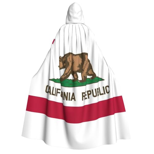 Cape à capuche drapeau de la Californie pour festivals et cosplay