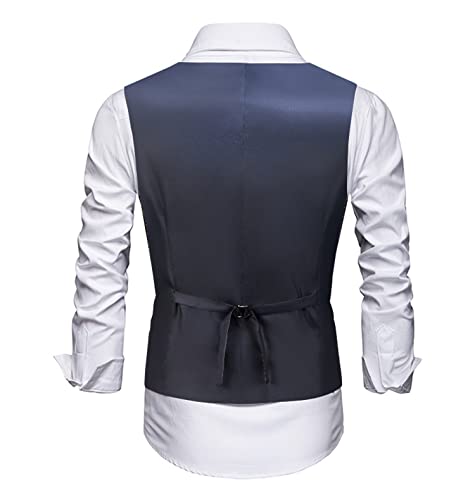 Wedding Suit Vest Men Suits Waistcoat Vests Navy 3 Pockets Tweed Vests Men's Suit For Tuxedo Business Formal Party Dress #TOP1