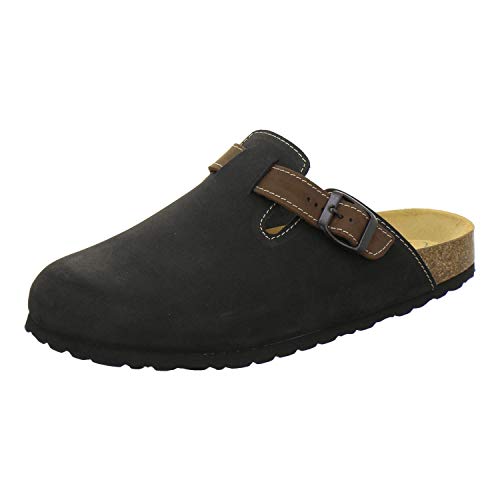AFS-Schuhe 3900 Herren Clogs, Bequeme Hausschuhe für Männer, Pantoffeln aus Leder, Made in Germany Größe 44 EU Schwarz (schwarz)