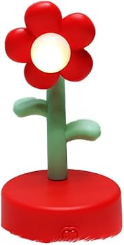 Mini LED Desk Lamp, Mini Flower Night Lamp, Cute Versatile Decorative Table Lamp Miniature Landscapes Plastic Flower Bedside Lamp Ornaments for Home Living Room Desktop DecorRed