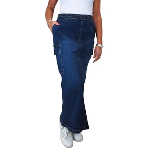 Paulo Due Women's Stretch Denim Maxi Skirt Cover