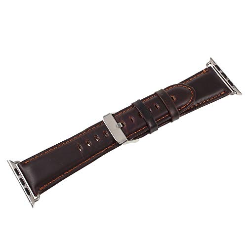 CoverKingz Bracelet en cuir compatible avec Apple Watch 42/44/45/49 mm - Bracelet pour Apple Watch Series Ultra/8/7/6/SE/5/4/3 - Bracelet avec boucle ardillon en acier inoxydable - Marron foncé Cover