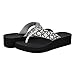 Calvin Klein Women's Meena Flip Flop, Black/Silver Logo 004, 6