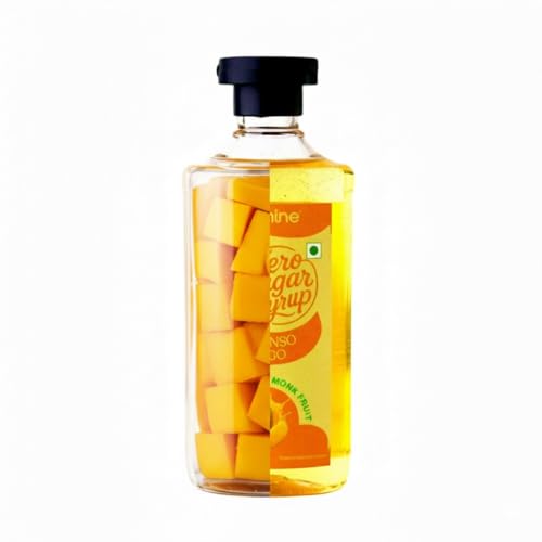 Image of Carmine Zero Sugar Alphonso Mango Syrup - 330g | New & Improved Recipe | Sweetened with Pure Monk Fruit | Natural, Plant-Based Sweetener | No Added Sugar or Artificial Ingredients