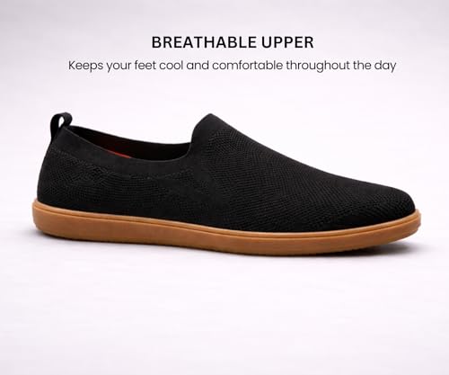 Image of Kraasa Men's Casual Slip-On Loafers | Soft Knitted Upper Breathable Flex Upper | Lightweight Comfort Shoes | TPR Sole