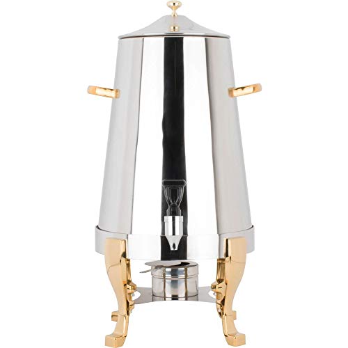 Coffee Chafer Urn with Gold Accents - 5 Gallon,Stainless Steel 80 cup