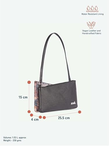 Image of ZOUK Kiya Small Shoulder Bag for Women - Dual-Sided Shoulder Bag with Criss-Cross Design| Handcrafted Purse with Dual Zipper Compartments & Water-Resistant Lining |