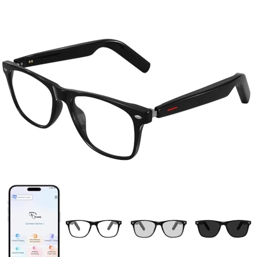 Image of AI Smart Glasses with DeepSeek R1,Smart Translation,Color-Change Lenses, UV /Blue Protection, Audio Intelligent,Open Ear Music, Voice Assistant.