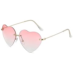 Rimless Pink Lens+gold Frame