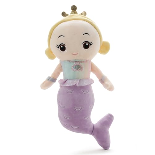 Image of Mermaid Princess Soft Toy for Kids, Girls & Toddlers | Cute Plush Stuffed Doll with Crown | Soft Huggable Cuddly Mermaid Doll for Birthday, Baby Shower, Nursery Decor & Gift