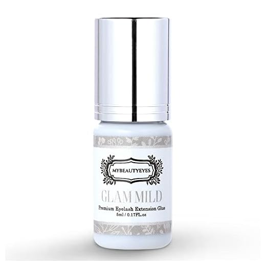 Sensitive Individual Eyelash Extension Glam Mild Glue 5 ml/Semi Permanent Extension Black Adhesive Eyelash Bonding Supplies/Drying Time 7-8 Sec/Retention 2-3 Weeks/Latex Free (Glam Mild 5g)