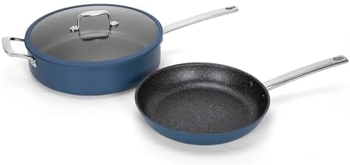 MAISON ARTS Nonstick Frying Pans Set 3 Piece. 12 Deep Saute Pan with Lid and 10 Fry Skillet. In...