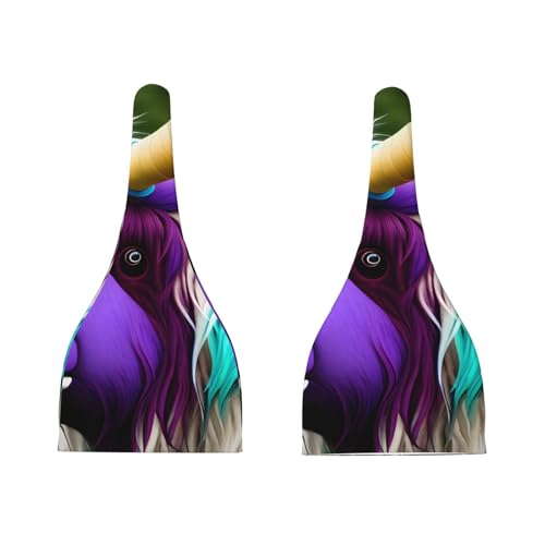 Newborn Baby Hat, Colorful Cow's Head Print Soft Top Knot Beanie Cap, Cute Baby Headwear for 0-6 Months3