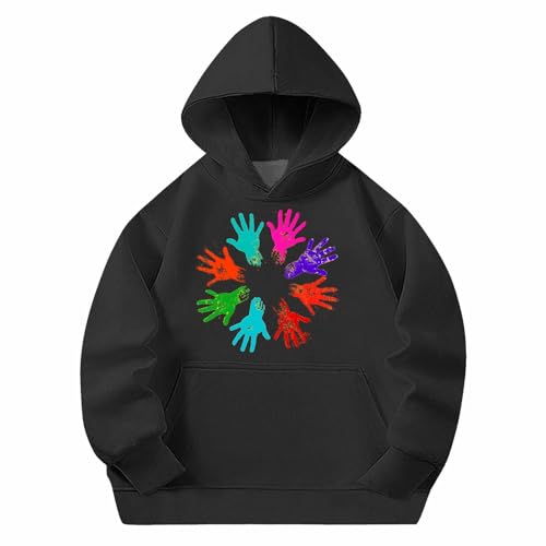 Girls Casual Long Sleeve Hoodies Fleece Pocket Hoodie Comfort Oversized Hoodies Cute Printed Hooded Sweatshirt Tops3