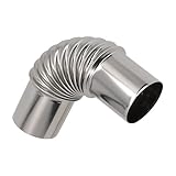YJDOORPLAY Conector de chimenea de tubo de codo de acero inoxidable de 90 grados, forro de chimenea de 50 mm para estufas de leña de camping, instalación de calentador de tienda caliente, diseño que
