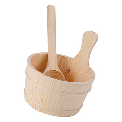 Yajuyi Premium Wooden Sauna Bucket and Ladle Set - 4L Capacity
