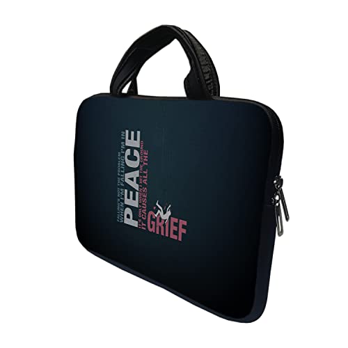 Image of TheSkinMantra Chain Laptop Sleeve Bag Compatible with Laptop /Macbooks /Chrombook /Notebook /Zbook (13.3 Inch [Handle], Peace)